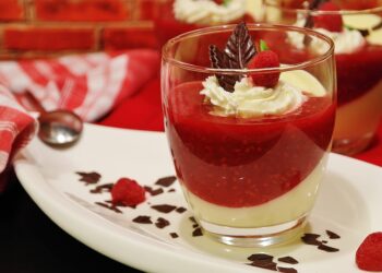 Pudding au chia, framboises et lait de coco